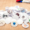Pile of 100 Blank 1 Inch Dry&Wet Erase Tactical Tokens