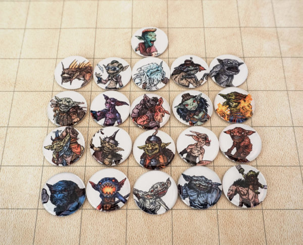 21 unique goblin game tokens.